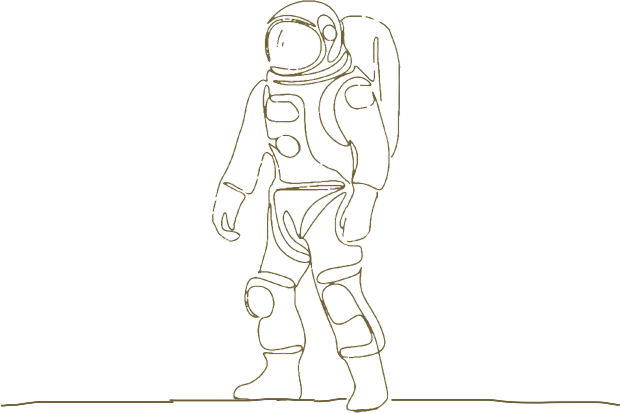 Illustration of an astronaut taking a step forward
